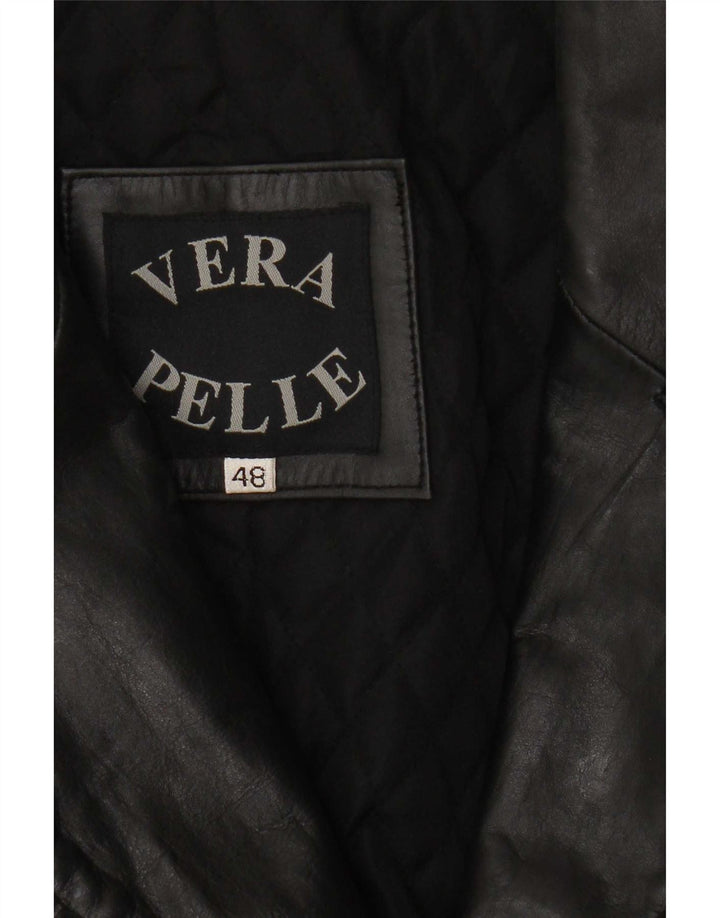 Cappotto in pelle vintage da donna IT 48 XL Nero