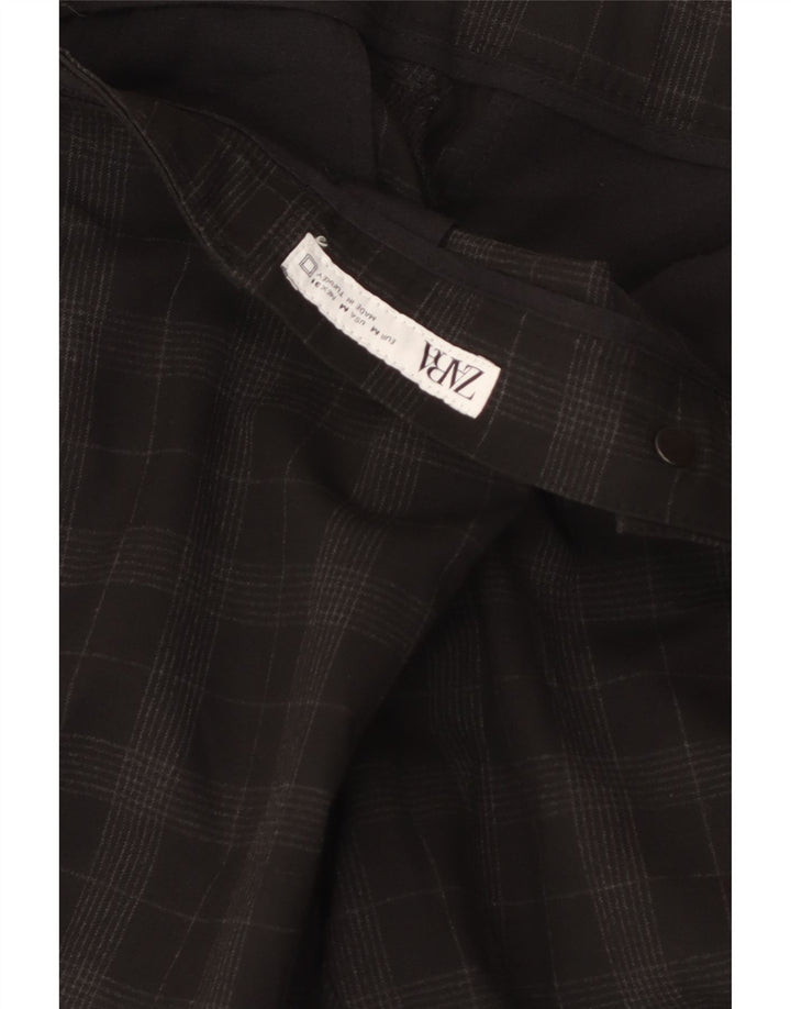 Pantaloni chino affusolati da uomo Zara medi W31 L28 neri a quadri
