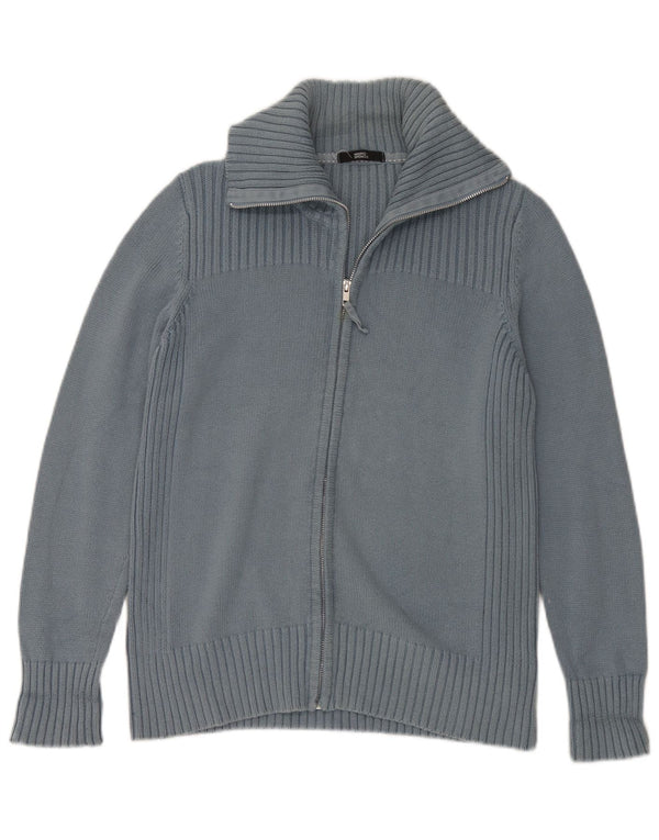 Maglione cardigan da donna Marks & Spencer UK 16 grande cotone blu