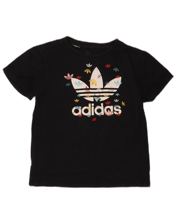 Maglietta grafica per bambina Adidas 10-11 anni Nera