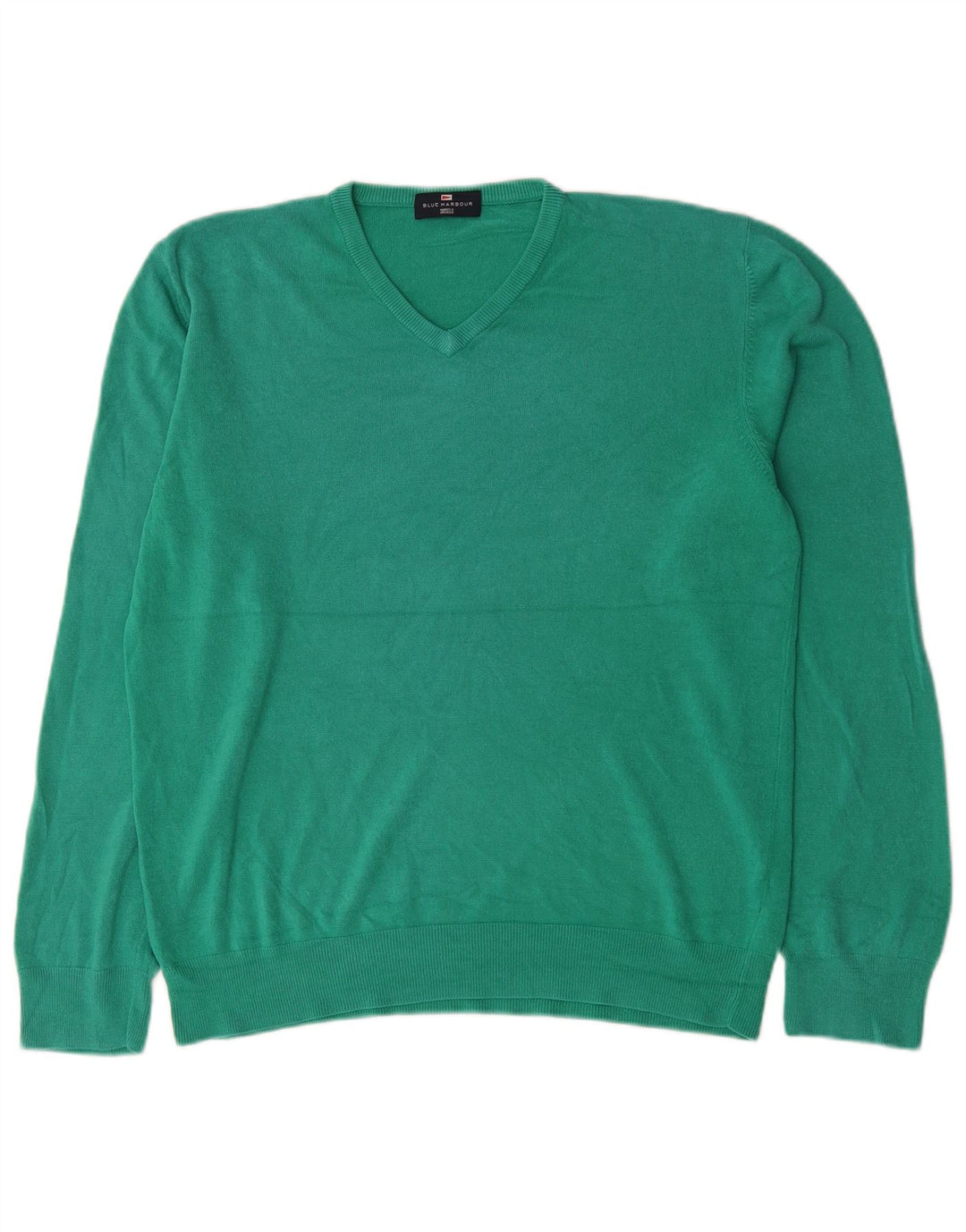 Maglione maglione con scollo a V blu Harbour da uomo Marks & Spencer grande verde