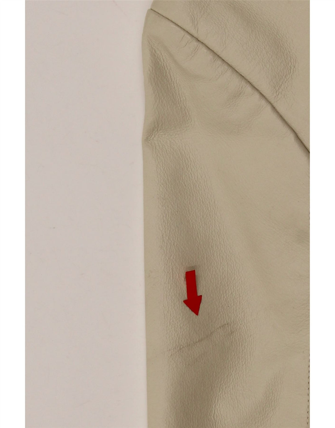 Cappotto in pelle vintage da donna UK 12 Pelle beige media