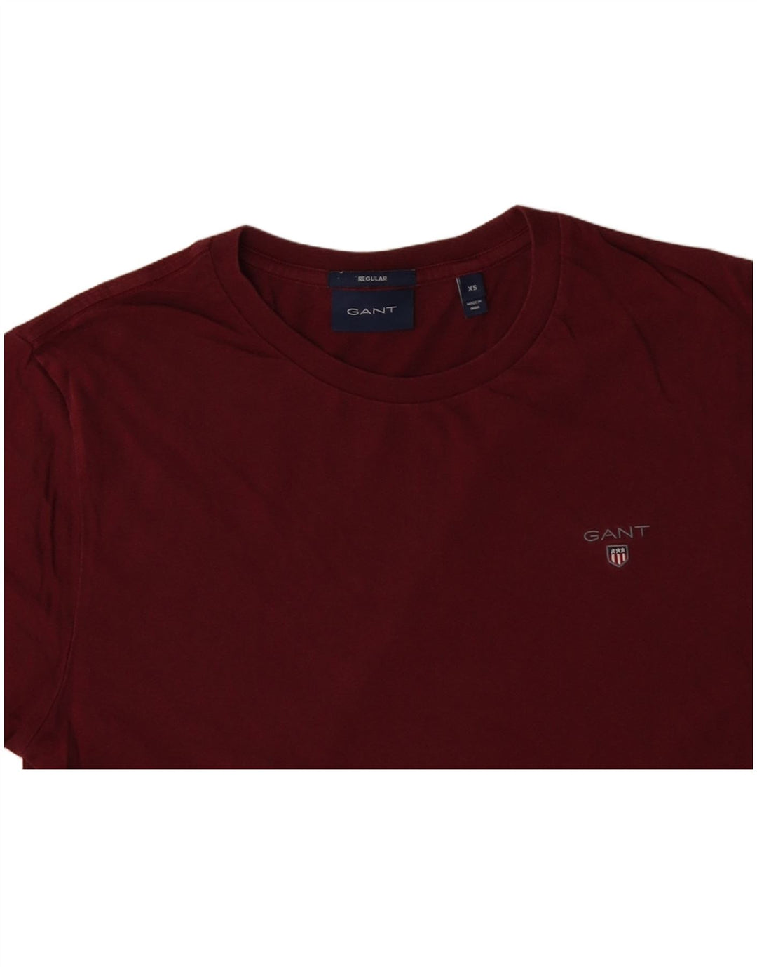 GANT T-shirt Regular da Uomo XS Borgogna Cotone