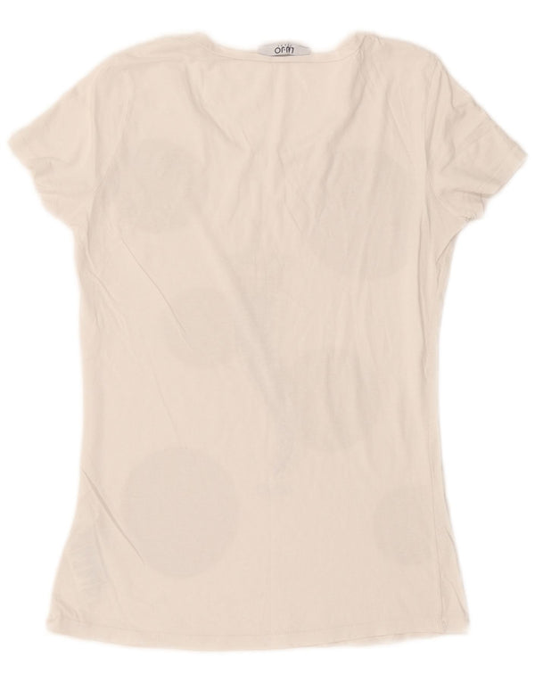T-shirt grafica da donna Liu Jo Top UK 12 Cotone geometrico bianco medio