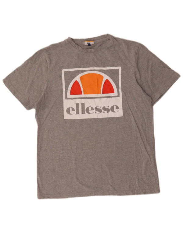 T-shirt grafica da uomo Ellesse Top in cotone grigio medio