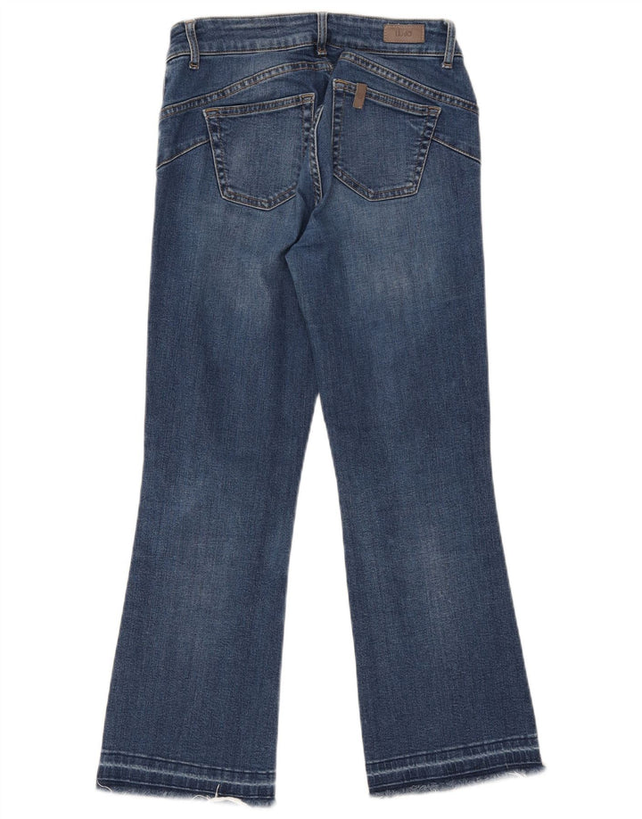 Jeans bootcut crop invecchiati da donna Liu Jo W28 L25 cotone blu