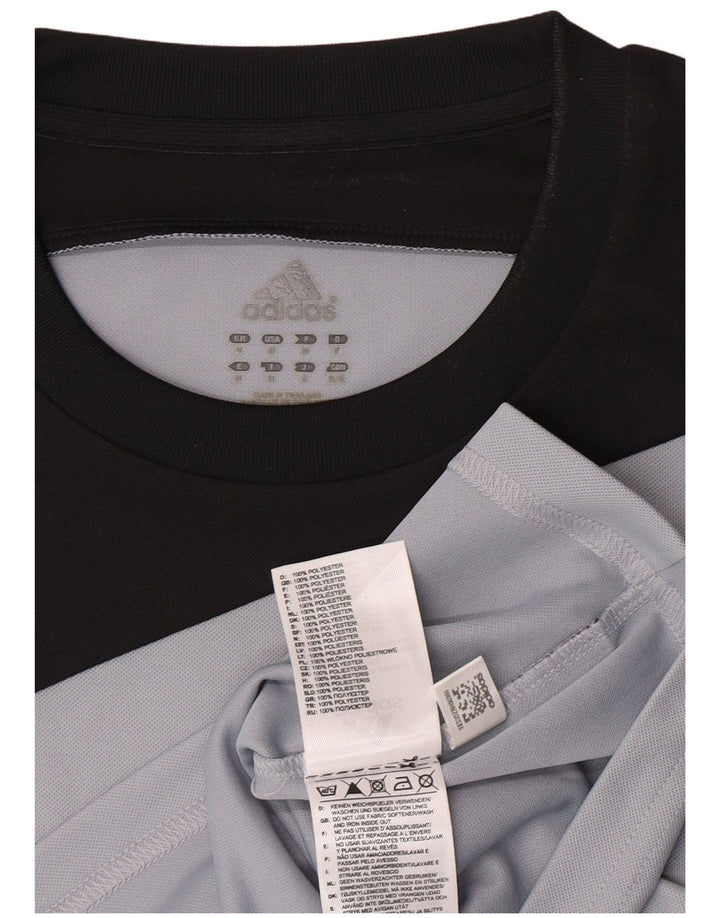 T-shirt grafica Adidas da uomo Climalite Top in poliestere color block grigio medio