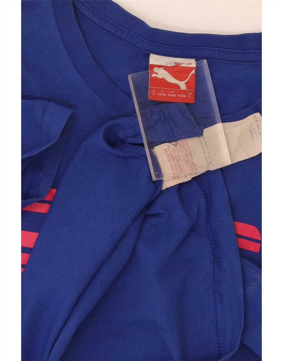 T-shirt grafica da uomo Puma Top Small in cotone blu