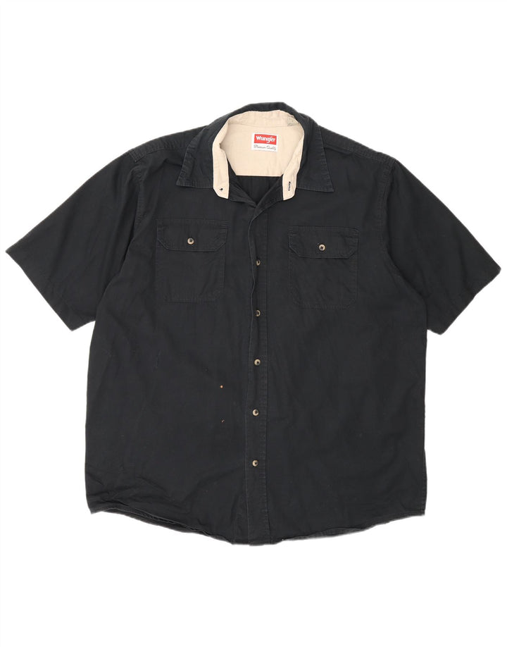 Camicia a maniche corte da uomo Wrangler grande in cotone nero