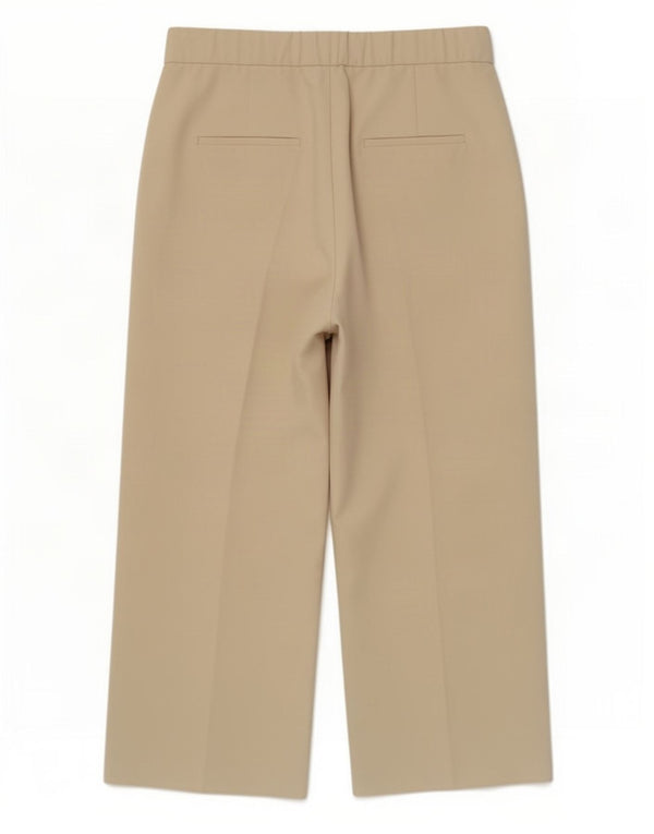 Pantaloni corti a gamba larga a vita alta da donna Zara Large W30 L24 Beige