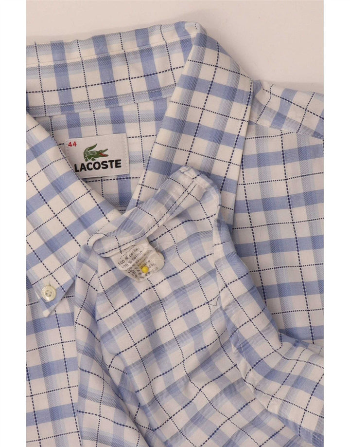 Camicia da uomo Lacoste taglia 44 XL in cotone a quadri blu