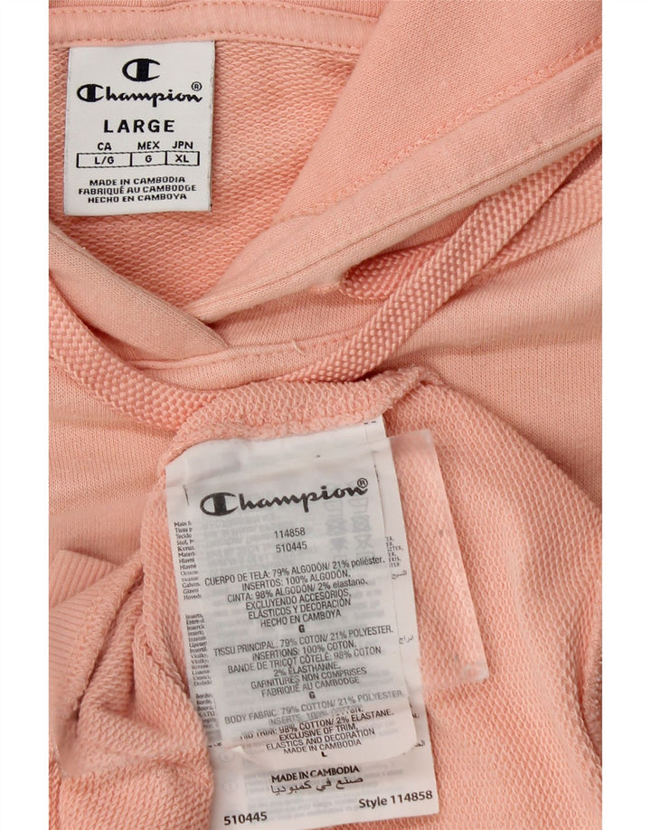 Maglione con cappuccio grafico da donna CHAMPION UK 16 grande cotone rosa
