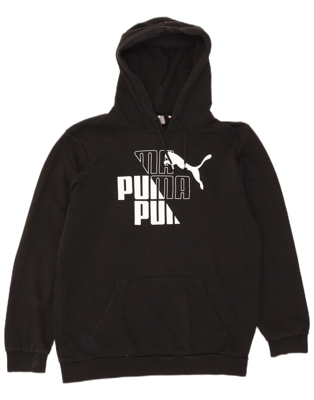 Felpa con cappuccio grafica da uomo Puma, cotone nero medio