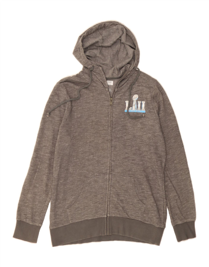 NFL Womens Lill Super Bowl Zip Hoodie Sweater UK 14 Medium Grey Polyester Vintage NFL and Second-Hand NFL from Messina Hembry 