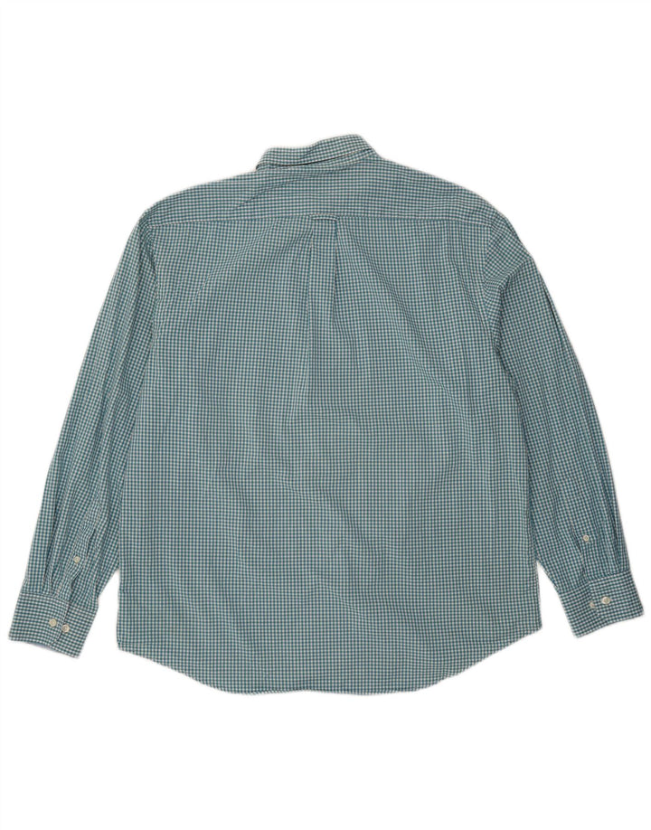 Camicia da uomo Izod grande in cotone a quadretti blu