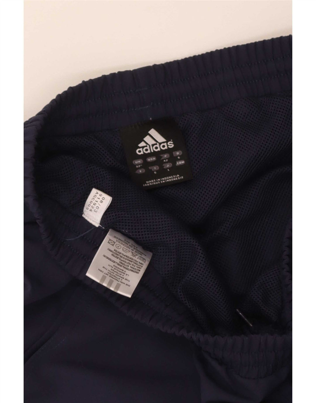 Pantaloncini sportivi da uomo Adidas Medi in poliestere color block blu navy