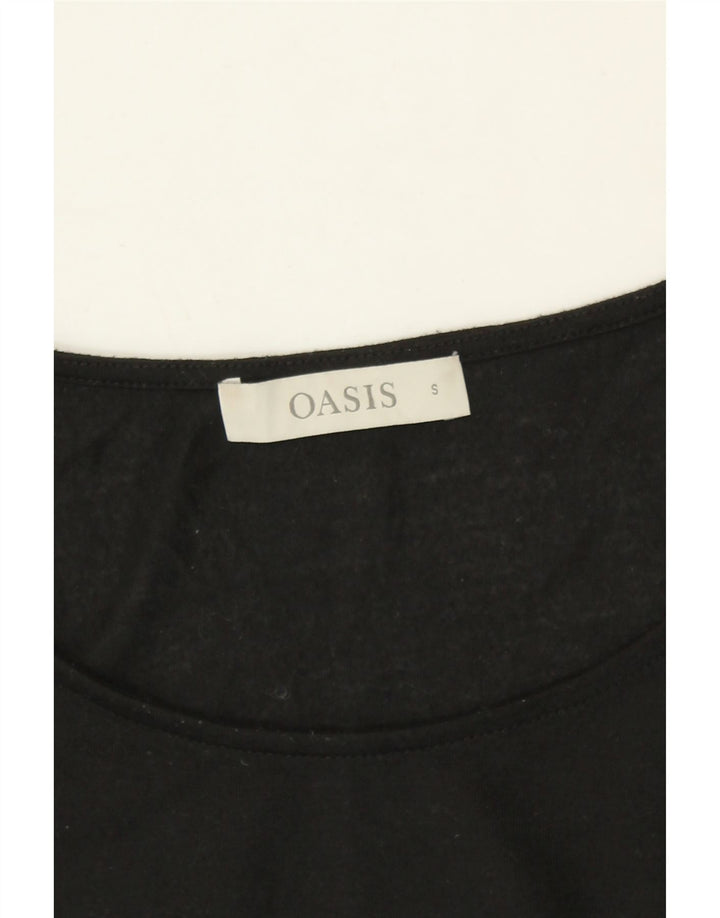 OASIS Womens A-Line Dress UK 10 Small Black Floral Vintage Oasis and Second-Hand Oasis from Messina Hembry 