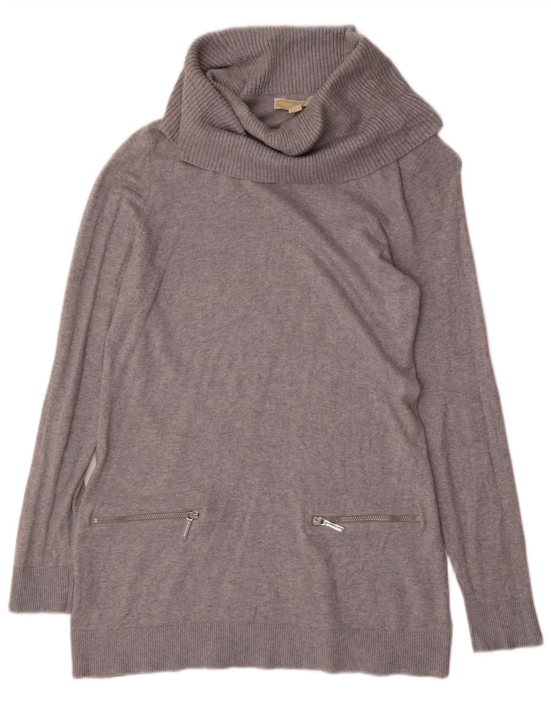 Maglione maglione a collo alto da donna Michael Kors UK 16 grande grigio screziato