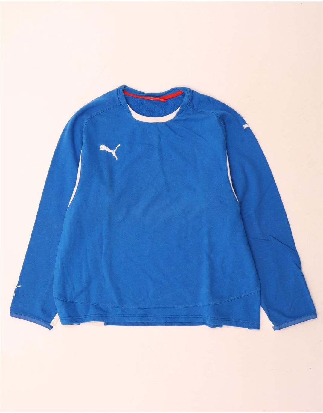 Maglia a maniche lunghe da donna Puma UK 14 Cotone color block blu medio
