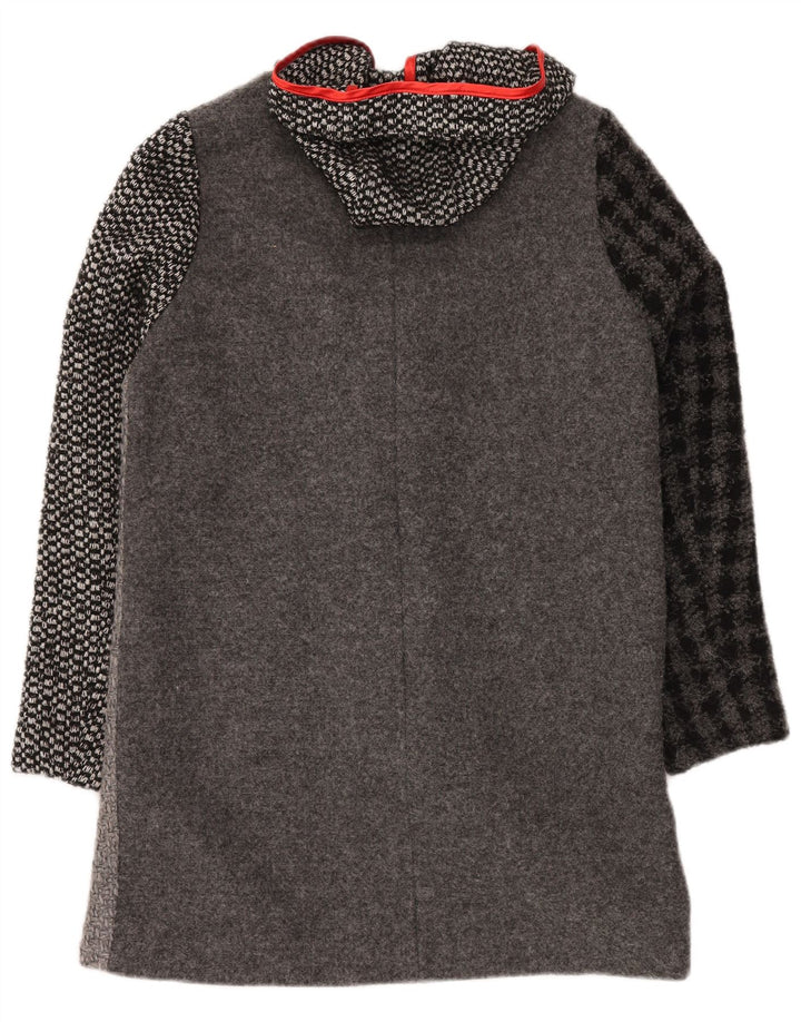 DESIGUAL Cappotto con cappuccio grafico da donna EU 40 Grigio medio a quadri