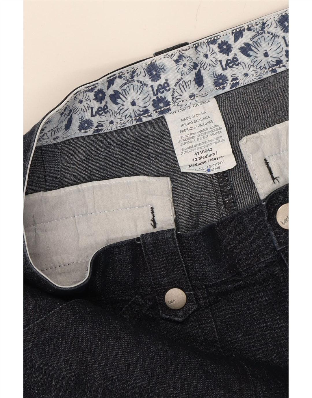 LEE Womens Denim Shorts US 12 Large W34 Navy Blue Cotton Vintage Lee and Second-Hand Lee from Messina Hembry 