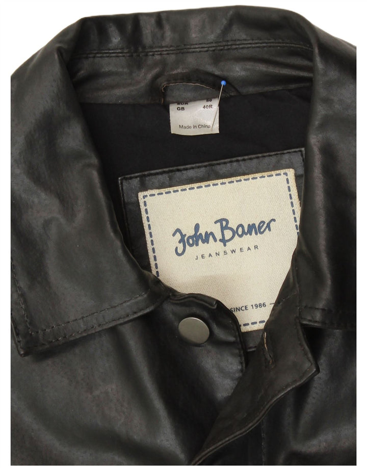Giacca in pelle bomber da uomo John Baner UK 40 piccola in pelle nera