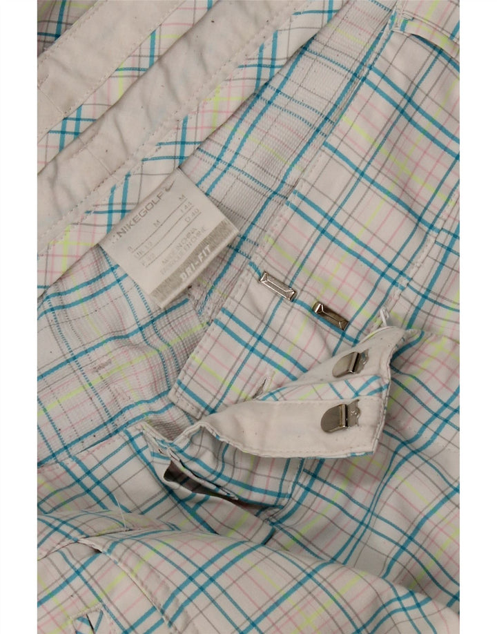 NIKE Womens Straight Chino Trousers UK 12 Medium W32 L31 White Check Vintage Nike and Second-Hand Nike from Messina Hembry 