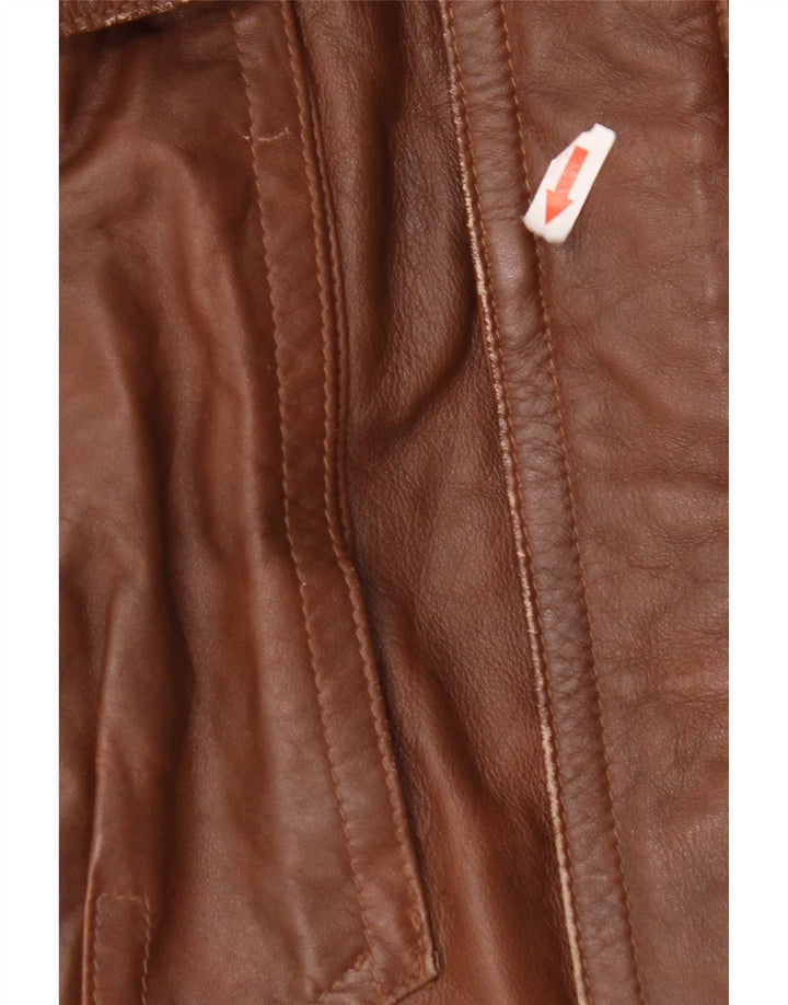 Giacca in pelle vintage da uomo UK 40 grande marrone