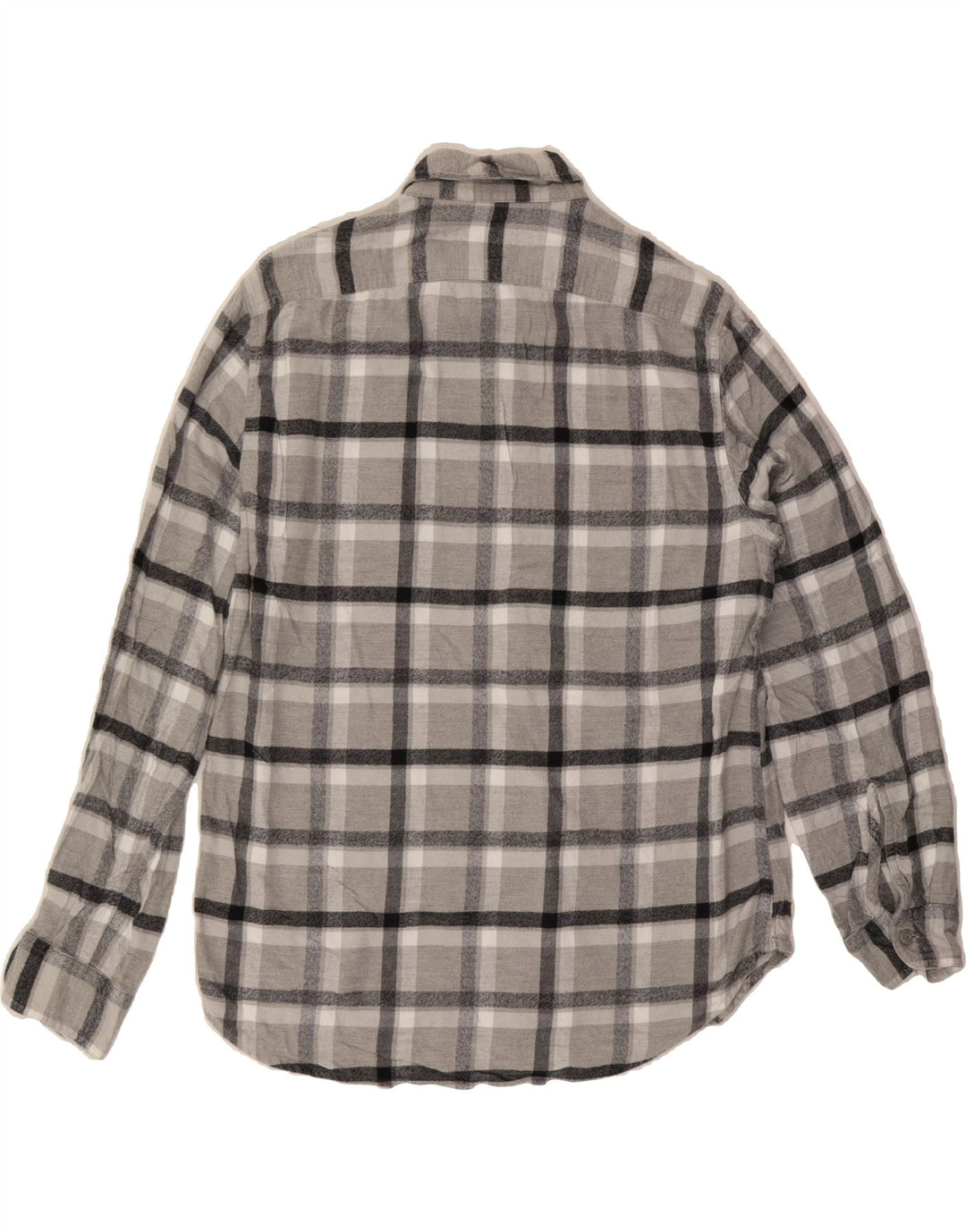 J. CREW Mens Flannel Shirt Medium Grey Check Cotton Vintage J. Crew and Second-Hand J. Crew from Messina Hembry 
