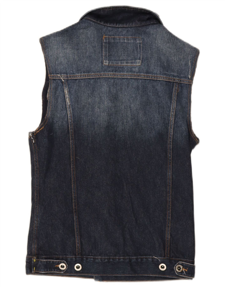 Gilet in denim da uomo Zara UK 36 piccolo in cotone blu navy