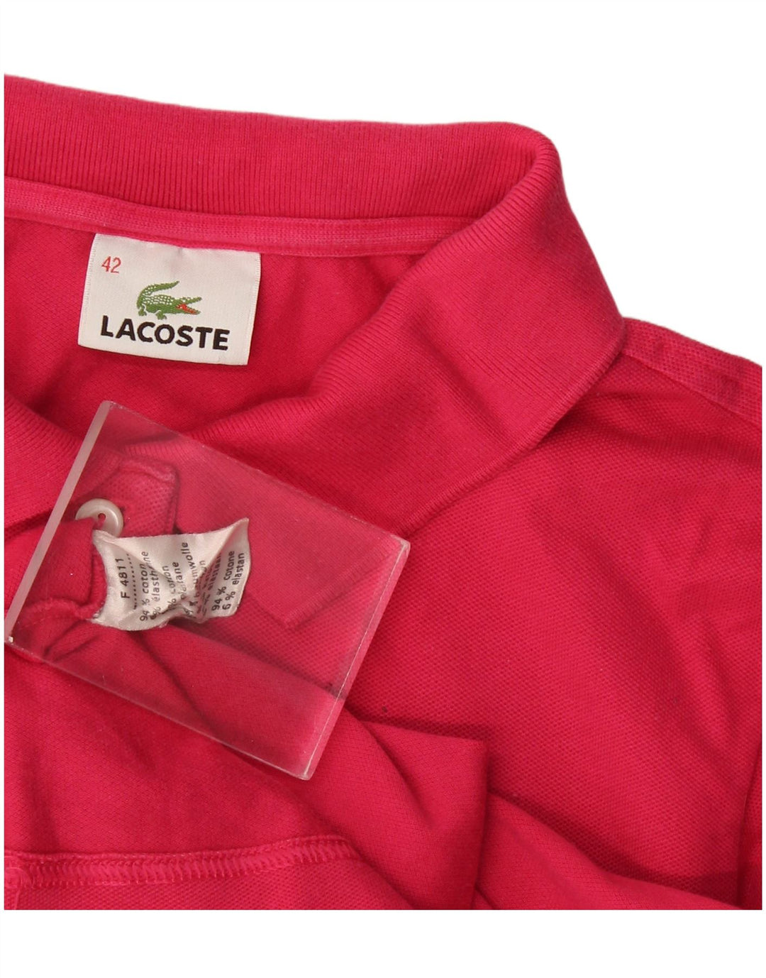 Polo da donna Lacoste taglia 42 grande in cotone rosa