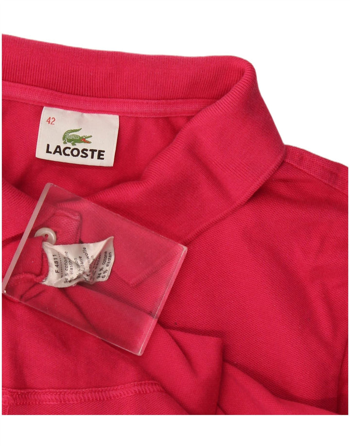 Polo da donna Lacoste taglia 42 grande in cotone rosa