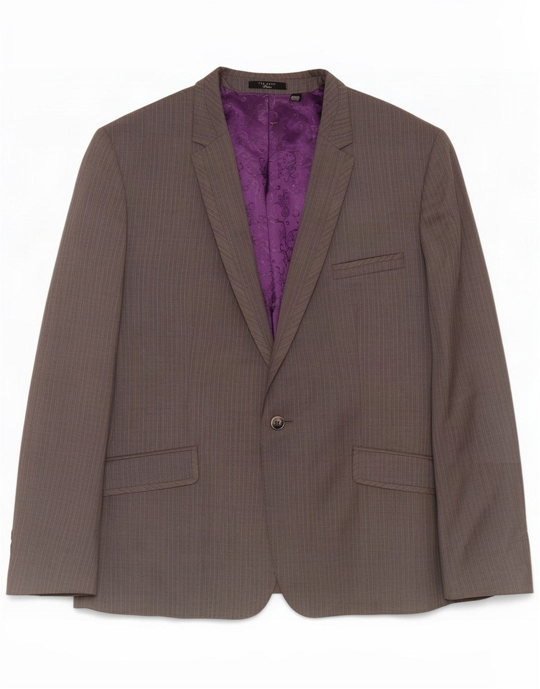 Ted Baker Giacca blazer da uomo a 1 bottone UK 44 2XL Lana gessata grigia