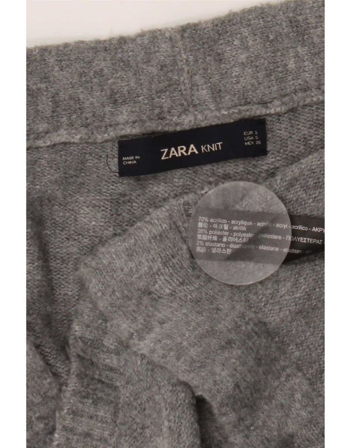 Maglione cardigan oversize da donna Zara UK 10 piccolo acrilico grigio