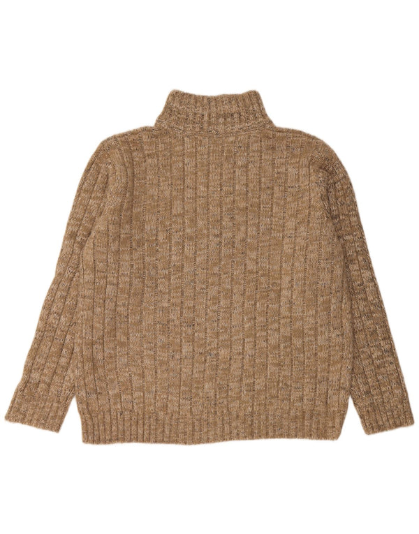 Maglione da uomo Marks & Spencer con zip e collo XL in acrilico screziato beige
