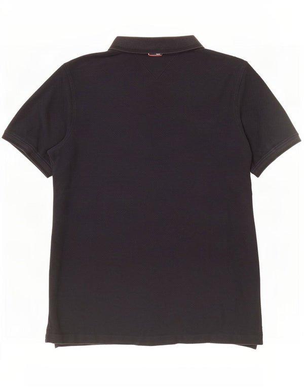 Polo slim fit da uomo Tommy Hilfiger XL in cotone blu navy