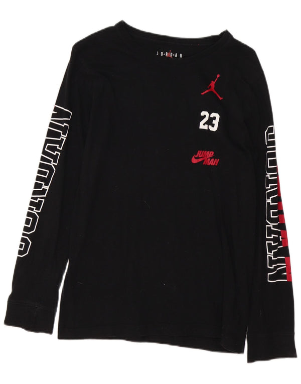Top grafico Jordan da ragazzo a manica lunga 13-14 anni XL in cotone nero