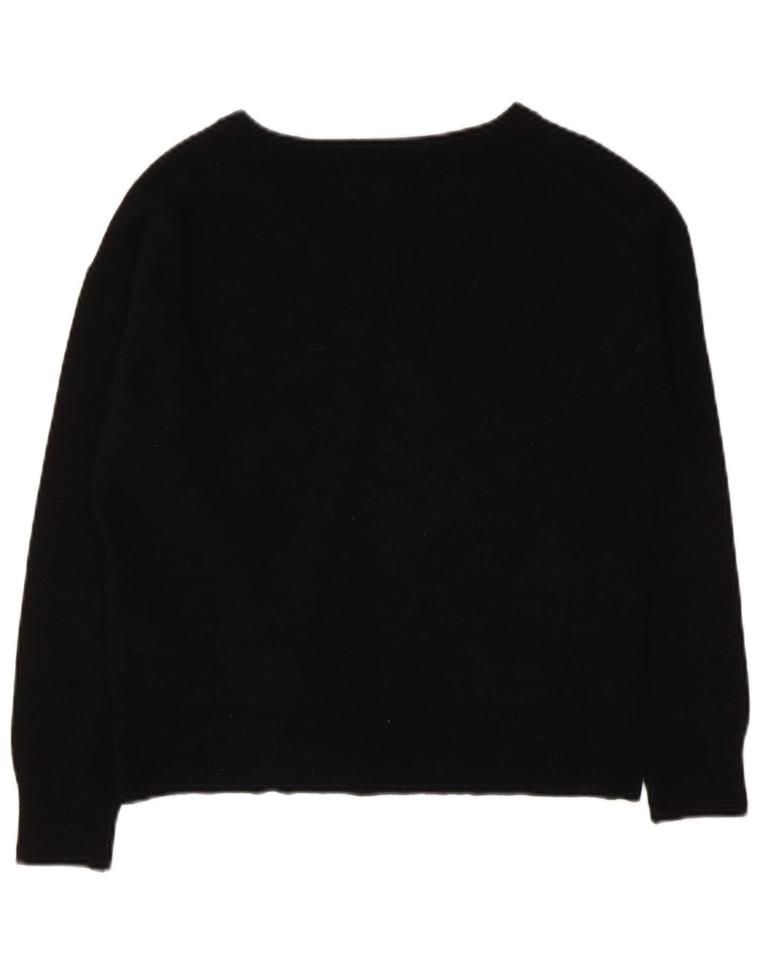 Massimo Dutti Maglione da donna con scollo a V UK 14 Lana nera media