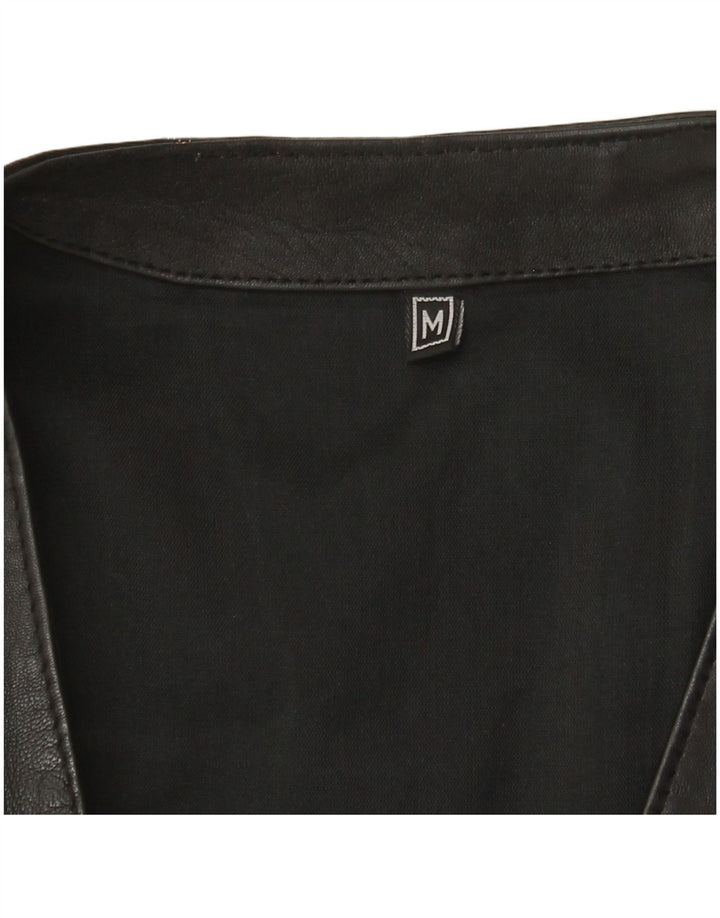 Gilet in pelle da uomo VINTAGE medio nero