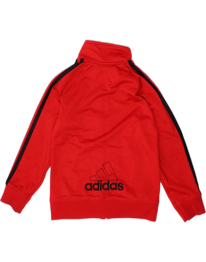 ADIDAS Boys Graphic Tracksuit Top Jacket 4-5 Years Red Polyester Vintage Adidas and Second-Hand Adidas from Messina Hembry 