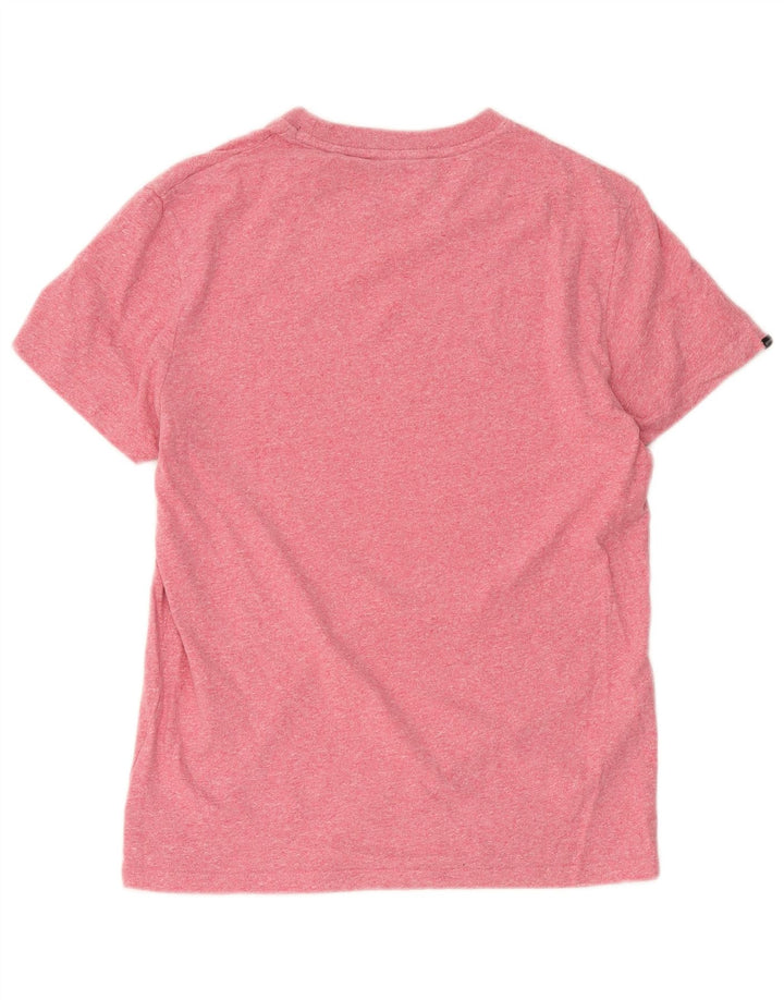 T-shirt da uomo Superdry Top in cotone chiazzato rosa medio