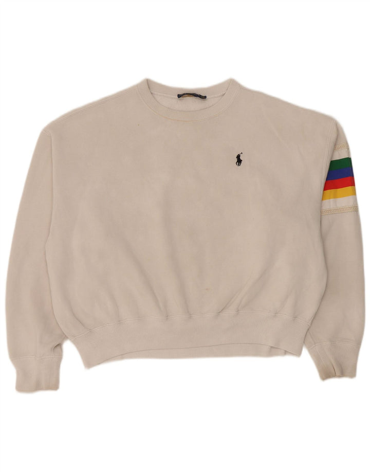 Polo Ralph Lauren Felpa grafica da donna Maglione UK 14 Grigio medio