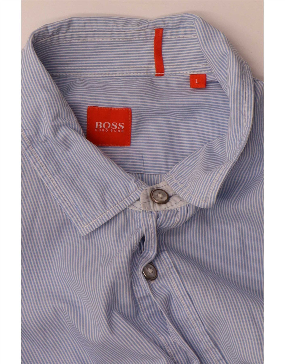Camicia da uomo Hugo Boss Large in cotone gessato blu
