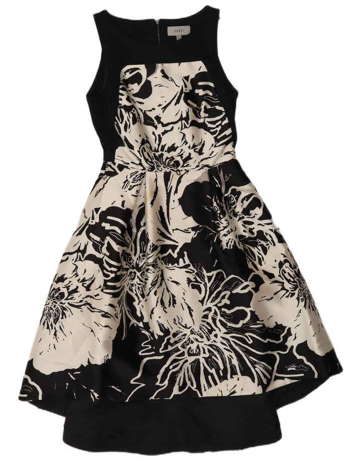 Abito a trapezio da donna Coast UK 8 Piccolo poliestere floreale nero