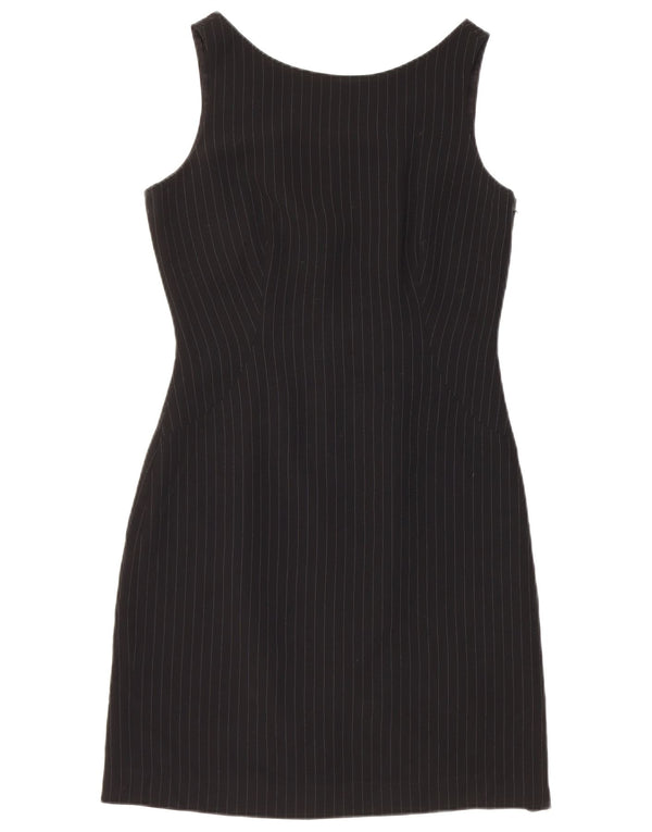 Abito tubino senza maniche da donna Hobbs UK 10 piccolo triacetato gessato nero