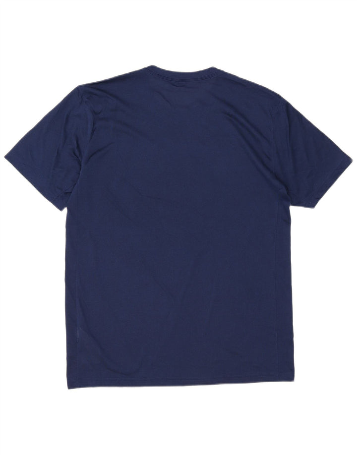 T-shirt grafica Nike da uomo Dri Fit Top medio in poliestere blu navy