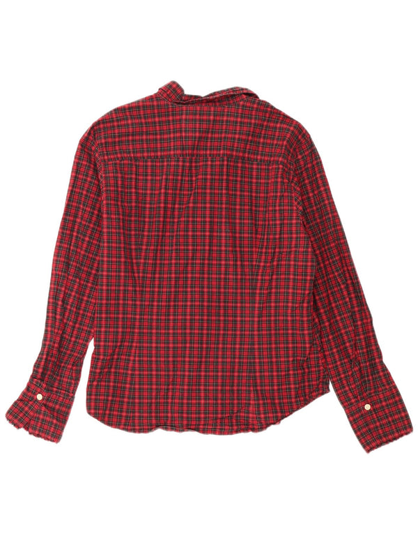 Camicia in flanella da donna Eddie Bauer UK 16 cotone a quadri rossi grandi