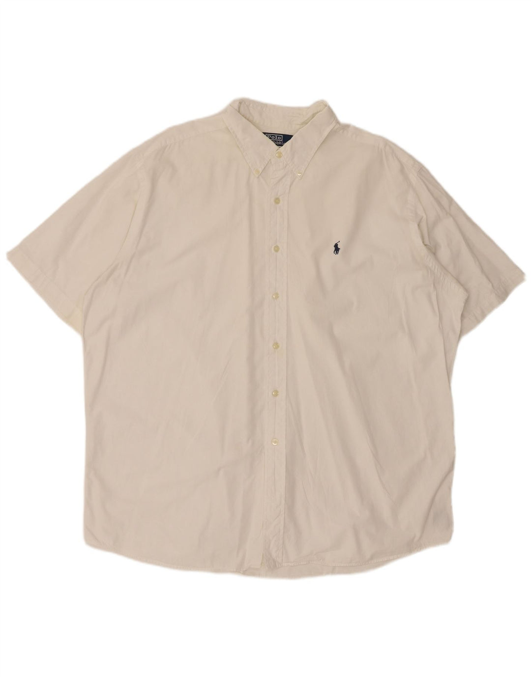 POLO RALPH LAUREN Camicia a maniche corte da uomo 2XL Cotone bianco