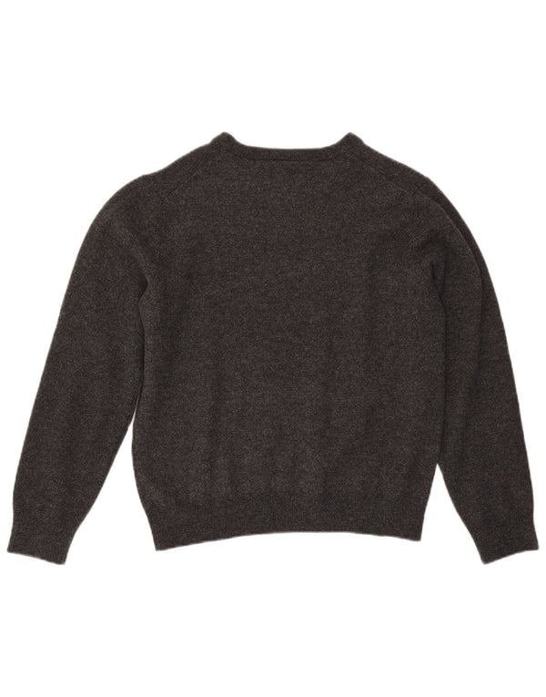 Maglione maglione con scollo a barca da donna Lacoste UK 14 Lana grigio medio