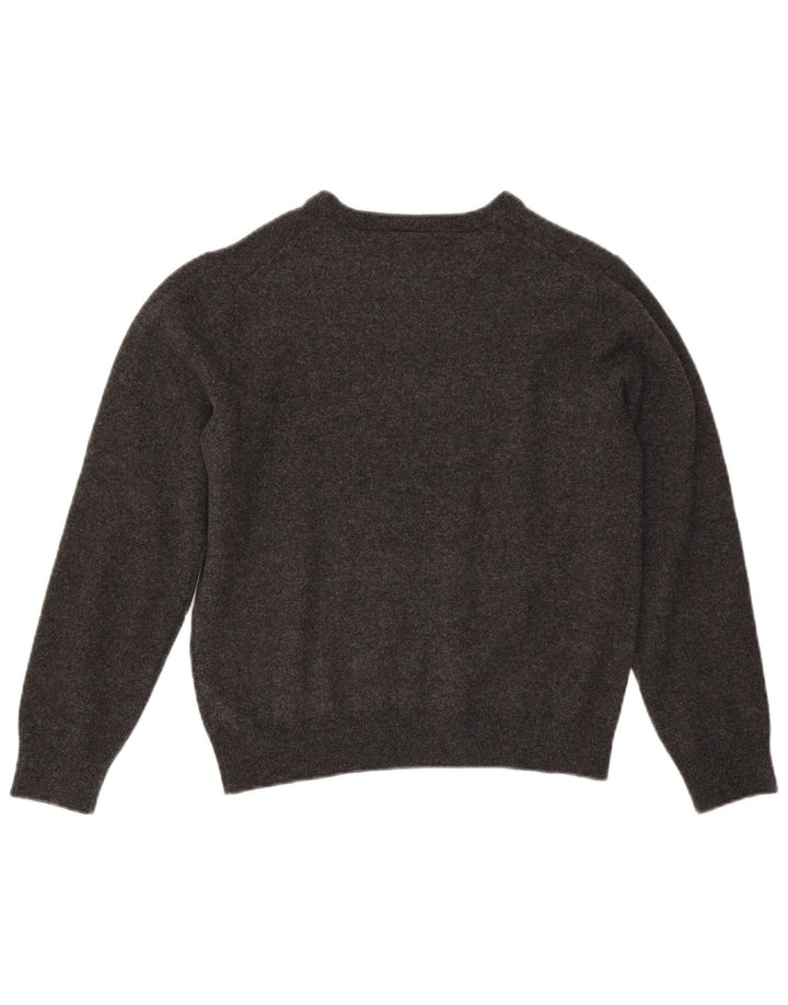 Maglione maglione con scollo a barca da donna Lacoste UK 14 Lana grigio medio